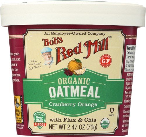 Bobs Red Mill Organic Oatmeal Cranberry Orange 2.47 oz Container