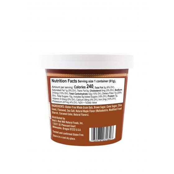 Bobs Red Mill Gluten Free Oatmeal Maple Brown Sugar 2.15 oz Container