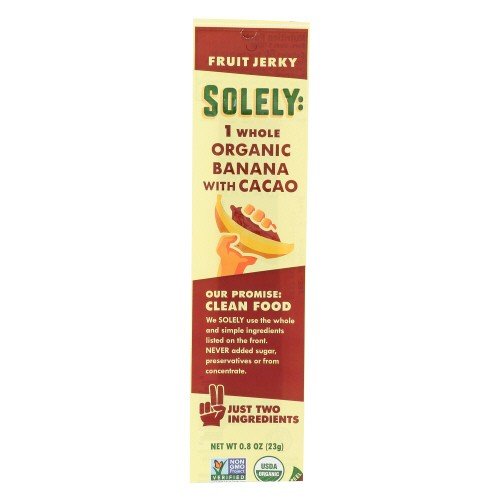 Solely Fruit Jerky Organic Banana with Cacao-Box 12 (0.8 oz) Box