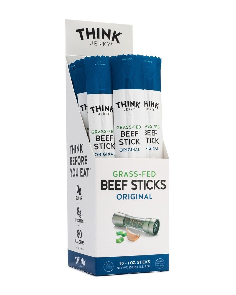 Think Jerky Original 100% Grass-Fed Beef Stick-Box 20 (1 oz) Box