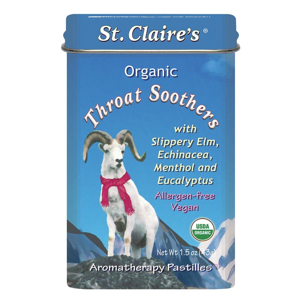 St.Claires Organics Organic Throat Soothers Aromatherapy Pastilles 1.38 oz Tin