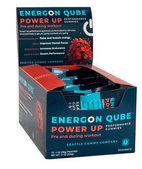 Seattle Gummy Company Power Up Pre-workout Strawberry-Box 12 (1 oz) Packs Box