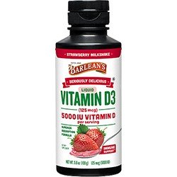 Barlean&#39;s Seriously Delicious Vitamin D3 Strawberry Milkshake 5.6 oz Liquid
