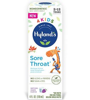 Hylands 4 Kids Sore Throat Grape 4 oz Liquid