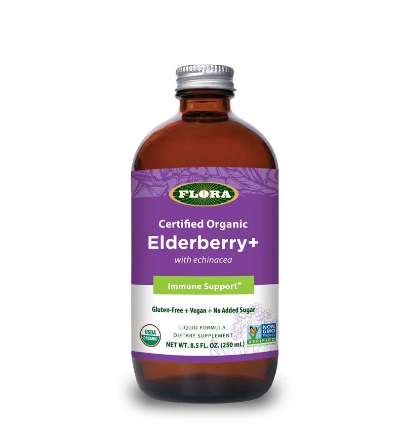 Flora Inc Certified Organic Elderberry + with Echinacea Immune Support 8.5 oz Liquid