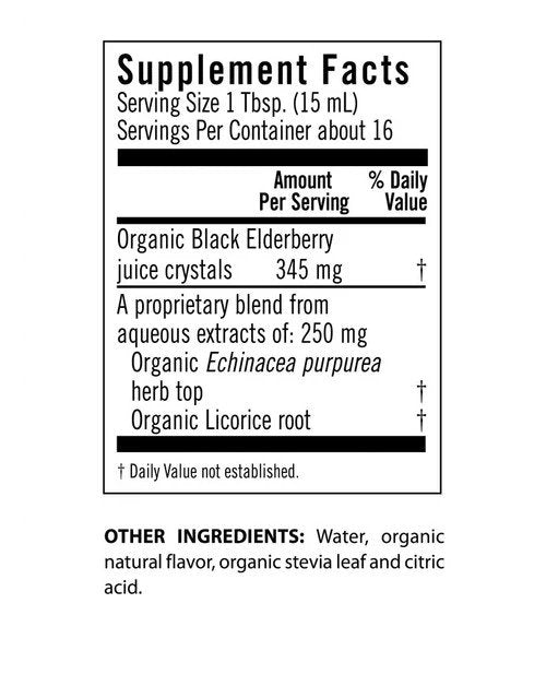 Flora Inc Certified Organic Elderberry + with Echinacea Immune Support 8.5 oz Liquid