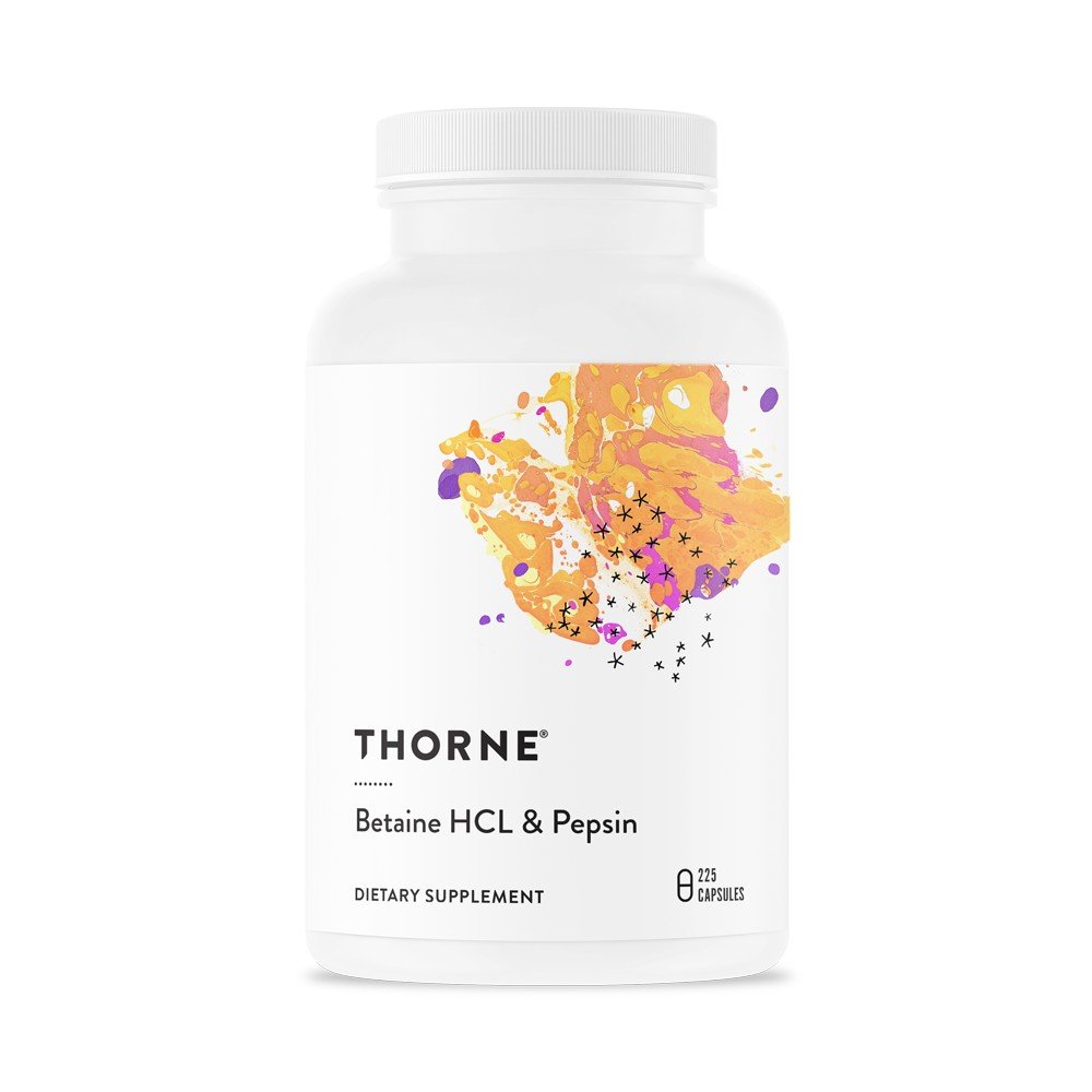 Thorne Betaine HCL & Pepsin 225 Capsule