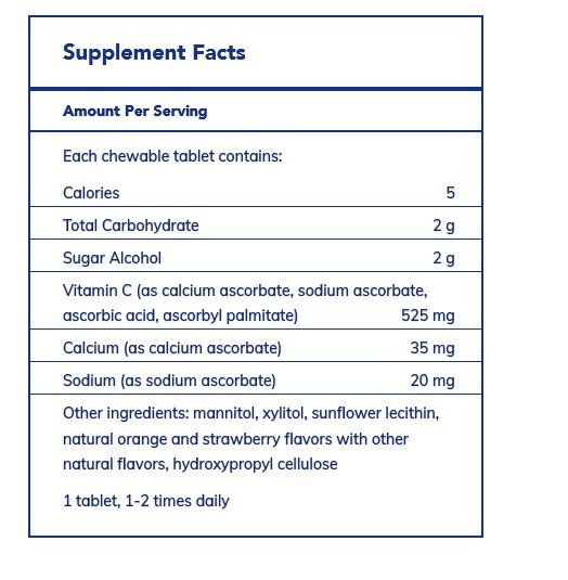 Pure Encapsulations Vitamin C Chewables 60 Chewable