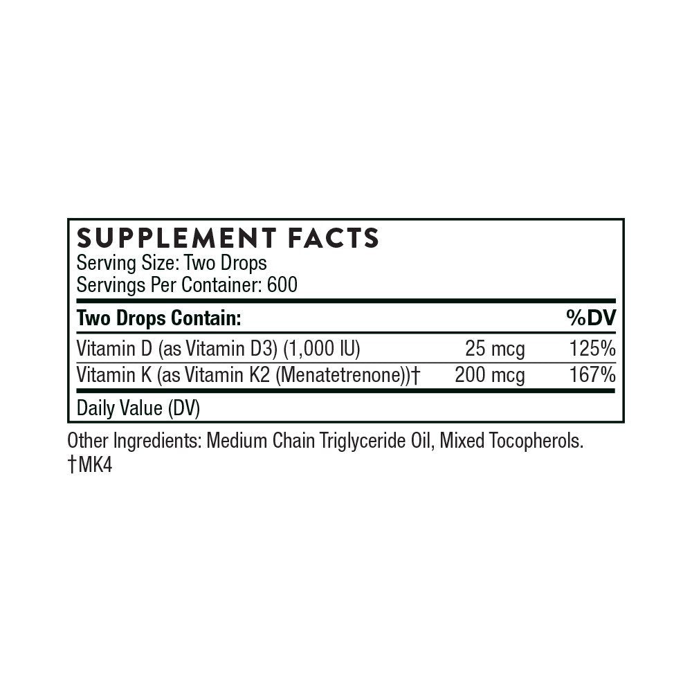 Thorne Vitamin D/K2 30 ml Liquid
