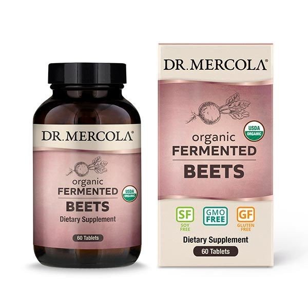 Organic Fermented Beets | Dr. Mercola | 15 milligrams Nitrates | USDA Organic | Soy Free | GMO Free | Gluten Free | Dietary Supplement | 60 Tablets | VitaminLife