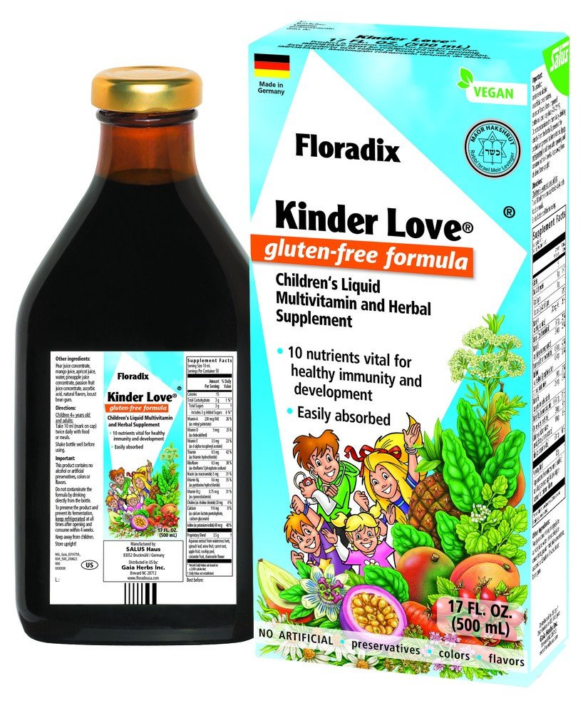 Salus Floradix Kinder Love Gluten-Free Children's Multivitamin 17 oz Liquid