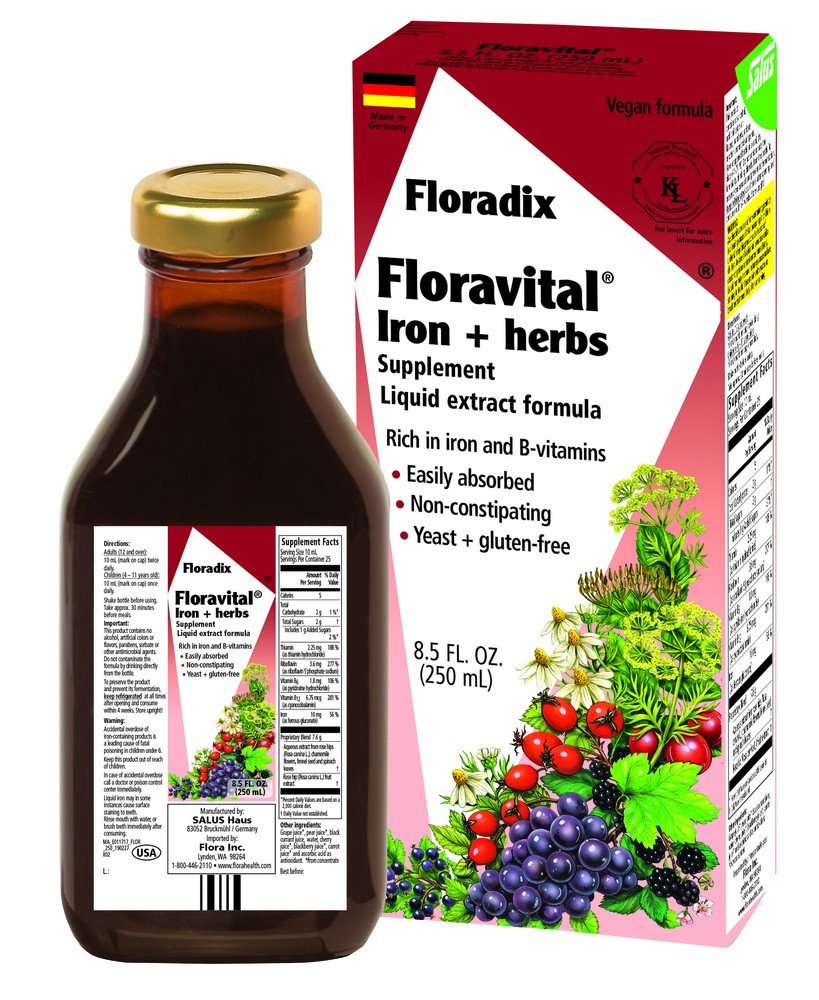 Salus Floravital Iron & Herbs Yeast-Free 8.5 oz Liquid