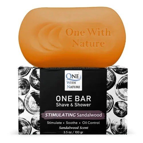 One With Nature One Bar Shave & Shower Stimulating Sandalwood 3.5 oz Bar Soap