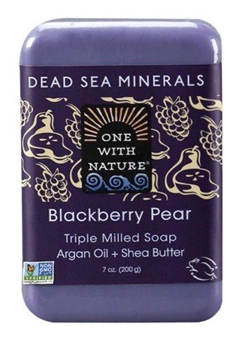 One With Nature Dead Sea Minerals Blackberry Pear Soap 7 oz Bar Soap