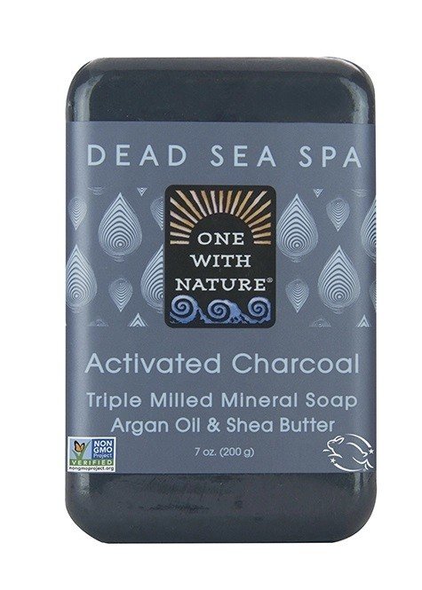 One With Nature Dead Sea Spa Activated Charcoal Soap 7 oz Bar Soap