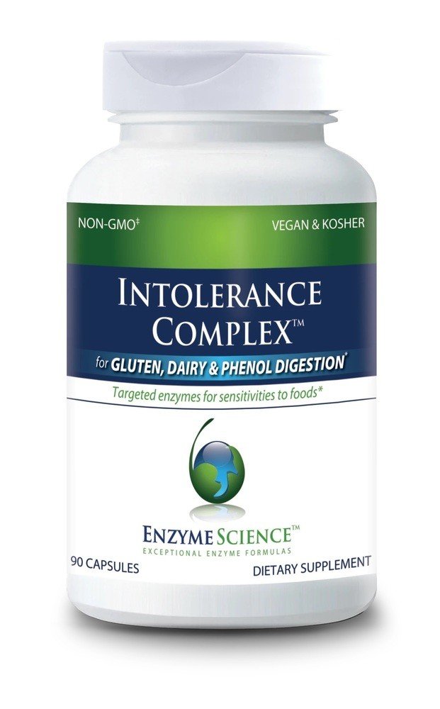 Intolerance Complex | Enzyme Science | For Gluten Digestion | Dairy Digestion | Phenol Digestion | Targeted Enzymes for Sensitivities to Foods | Kosher | Non GMO | Vegan | Dietary Supplement | 90 Capsules | VitaminLife