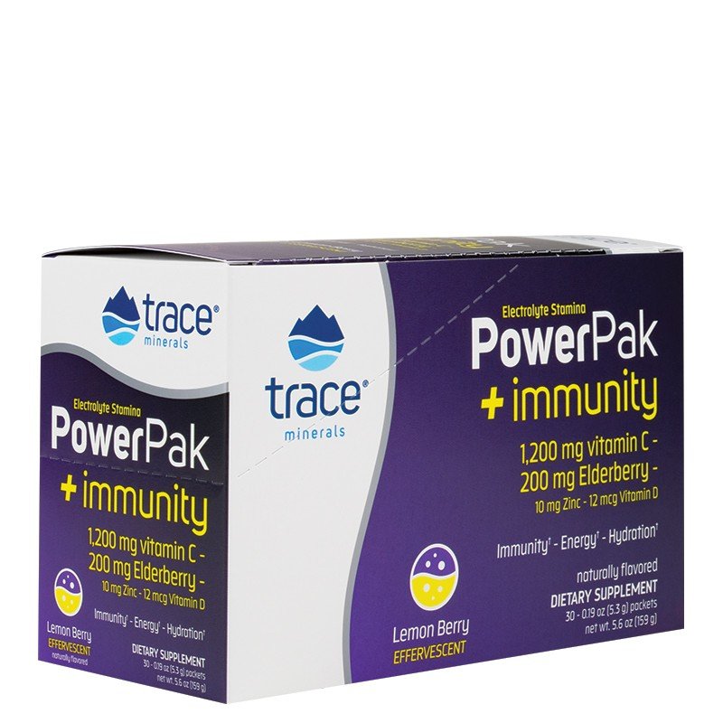 Trace Minerals Electrolyte Stamina Power Pak + Immunity  Lemon Berry 30 pak Powder