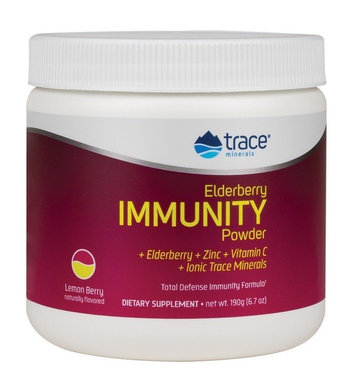 Trace Minerals Elderberry Immunity Powder Lemon Berry 6.7 oz (190g) Powder