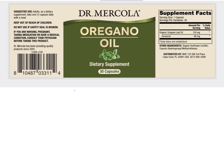 Dr. Mercola Organic Oregano Oil 30 Capsule