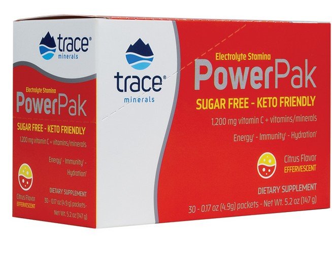 Trace Minerals Electrolyte Stamina Power Pak Sugar Free Non-GMO Citrus 30 packs Box