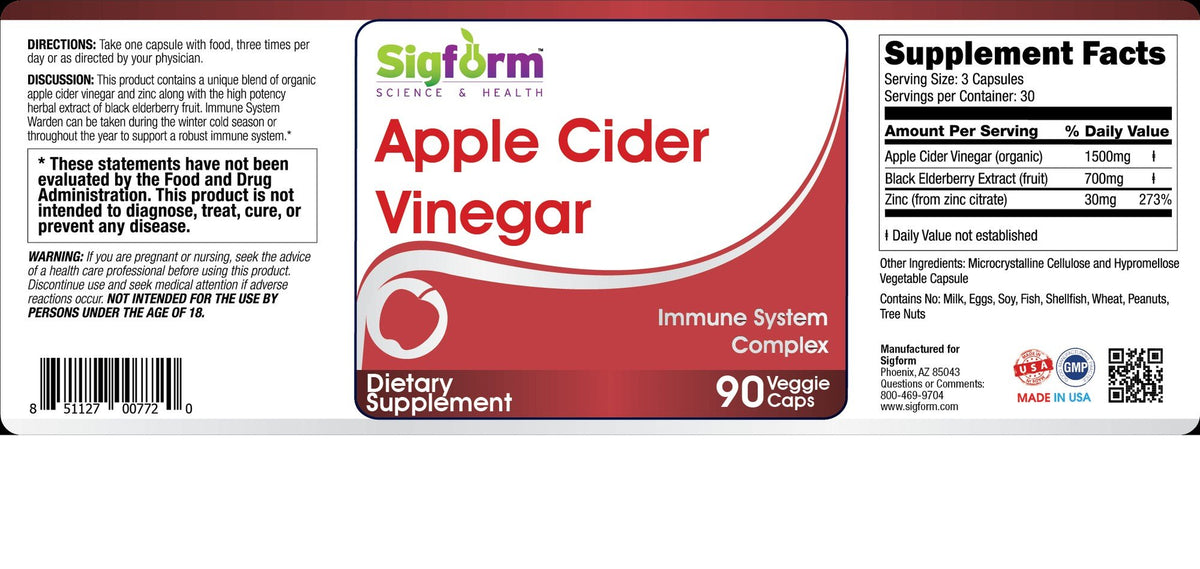 Sigform Apple Cider Vinegar - Immune 90 Capsule