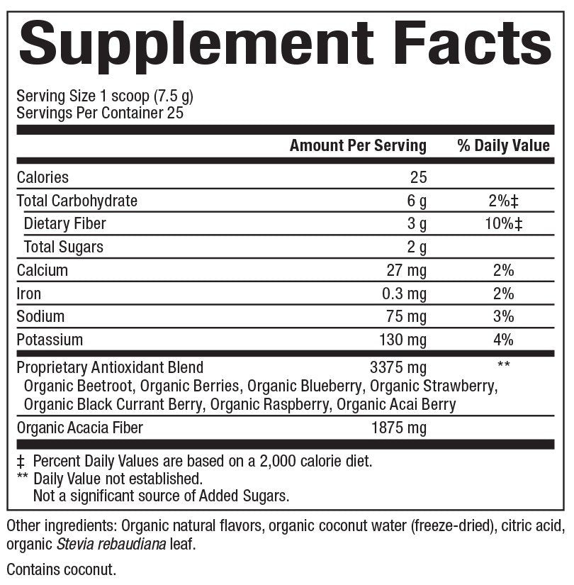 Natural Factors Whole Earth &amp; Sea Beets &amp; Berries Antioxidant Boost 6.6 oz Powder