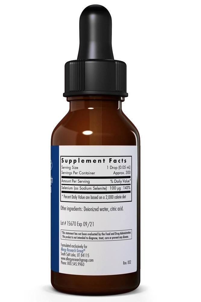 Allergy Research Group Selenium High Dose Drops 100 mcg Per Drop 15 mL Dropper