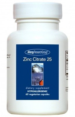 Allergy Research Group Zinc Citrate 25 Pure, Well-Absorbed Zinc 60 VegCap