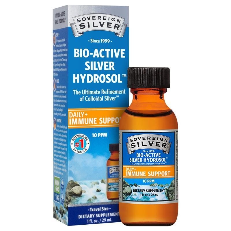 Sovereign Silver Natural Immunogenics Bio-Active Silver Hydrosol - 10 ppm - Screw Top 1 fl oz Liquid