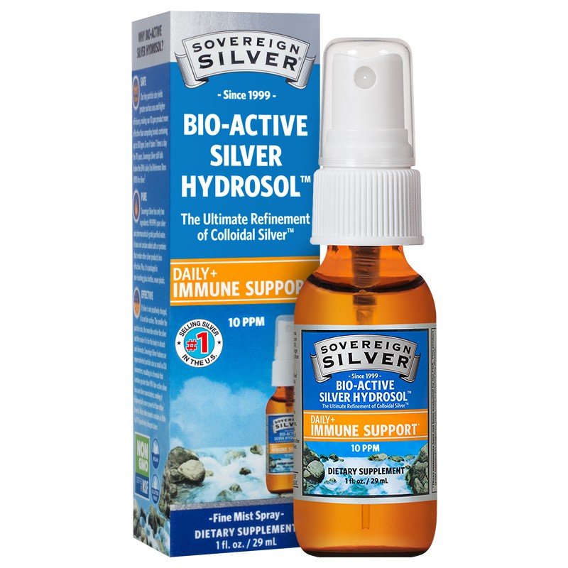 Sovereign Silver Natural Immunogenics Bio-Active Silver Hydrosol - 10 ppm - Fine Mist Spray 1 fl oz Liquid