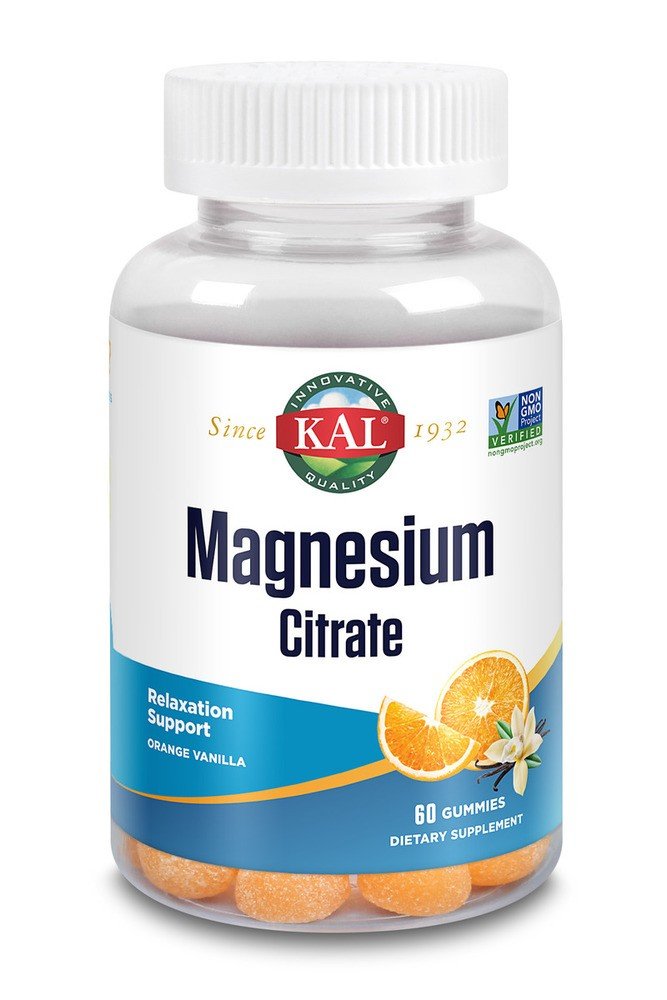 Kal Magnesium Citrate Orange Vanilla Gummies 60 Gummy