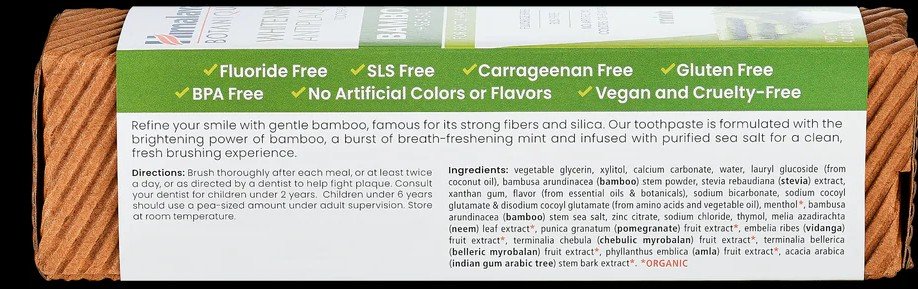 Himalaya Herbals Whitening Antiplaque Toothpaste Bamboo + Sea Salt 4 oz Paste