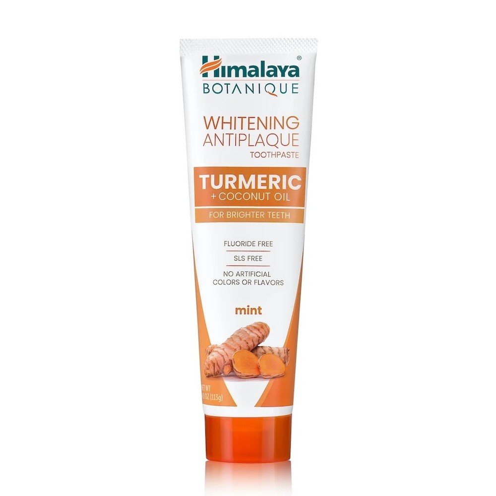 Himalaya Herbals Whitening Antiplaque Toothpaste Turmeric + Coconut Oil 4 oz Paste