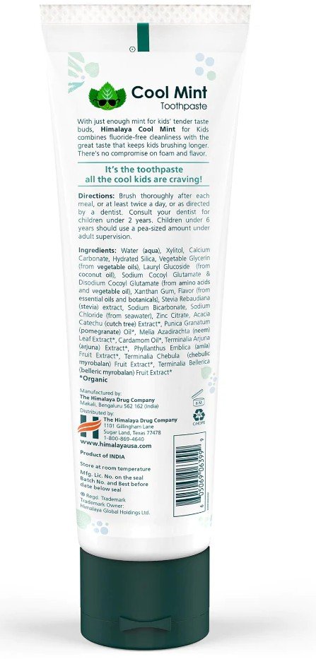 Himalaya Herbals Kids Cool Mint Toothpaste 4 oz Paste