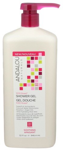 Andalou Naturals Soothing Shower Gel 1000 Roses 32 oz Liquid