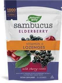 Nature&#39;s Way Sambucus Vitamin C Wild Cherry Lozenges 24 Lozenge