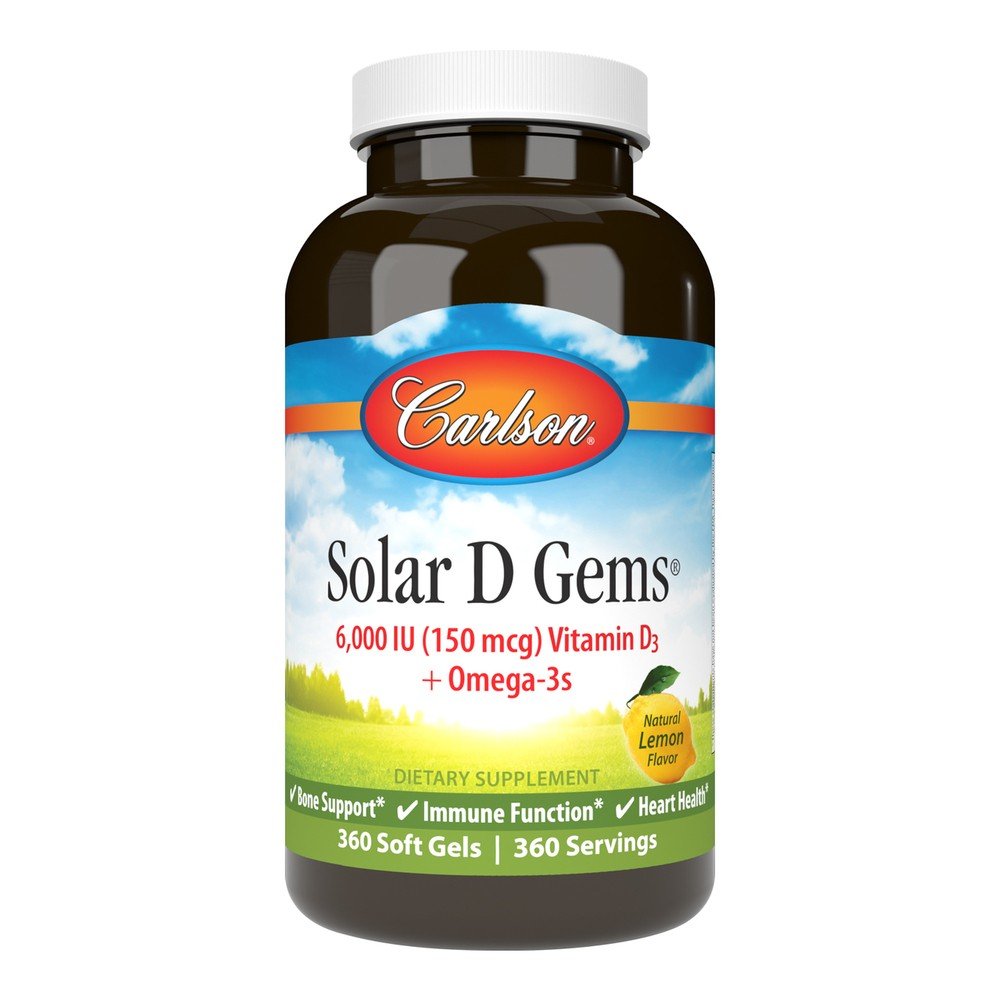 Carlson Laboratories Solar D Gems 6,000 IU 360 Softgel