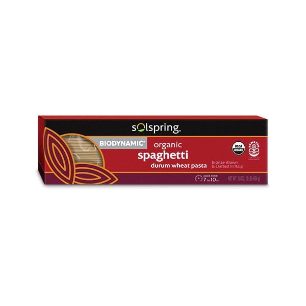 Dr. Mercola Solspring Biodynamic Organic Spaghetti Durum Wheat Pasta 16 oz Box