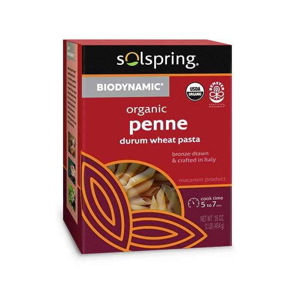 Dr. Mercola Solspring Biodynamic Organic Penne Durum Wheat Pasta 16 oz Box