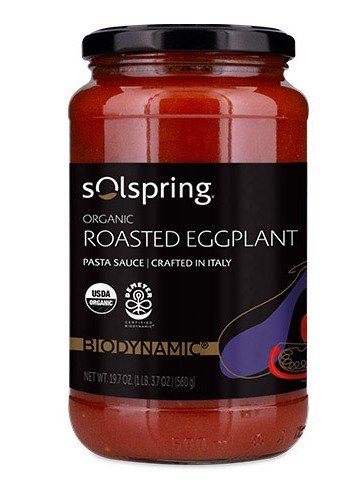Dr. Mercola Solspring Biodynamic Organic Roasted Eggplant Italian Pasta Sauce 19.70 oz Glass Jar