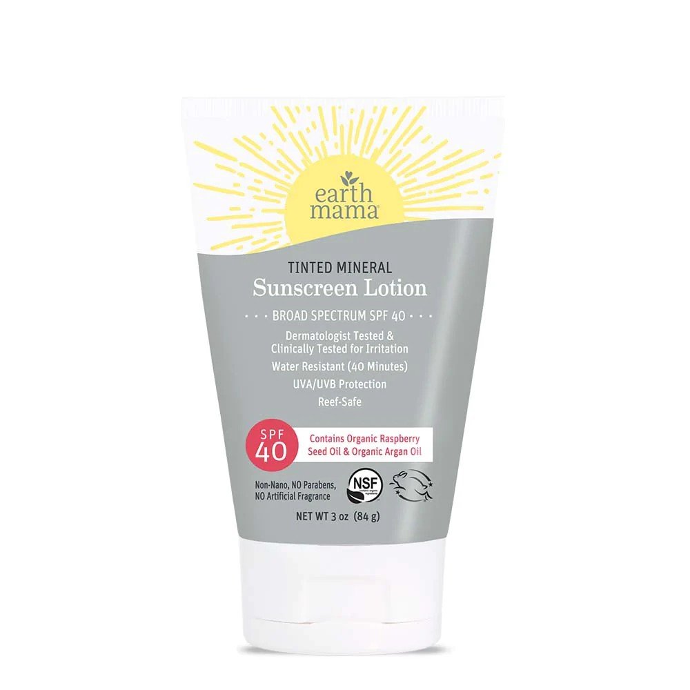 Earth Mama Organics Tinted Mineral Sunscreen Lotion SPF 40 84 g (3 oz) Lotion