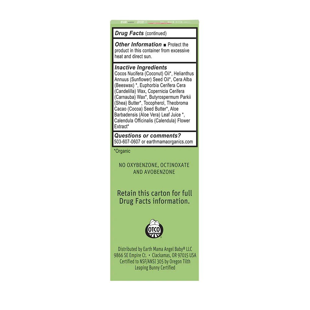 Earth Mama Organics Baby Face Mineral Sunscreen Face Stick SPF 40 21 g (.74oz) Stick