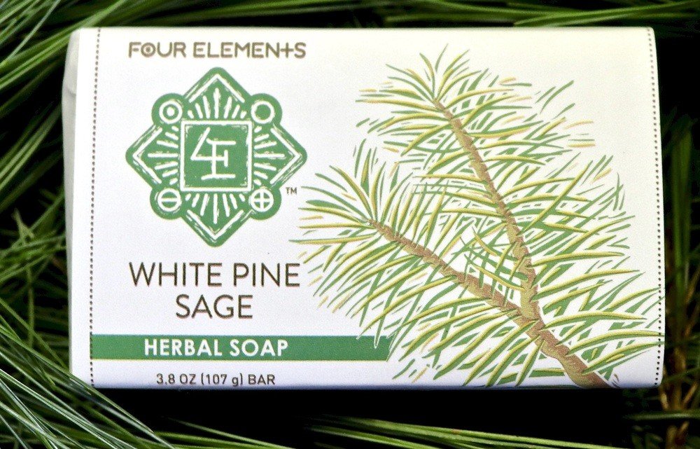 Four Elements Organic Herbals White Pine Sage Soap 3.8 oz Bar Soap