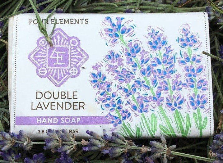 Four Elements Organic Herbals Double Lavender Soap 3.8 oz Bar Soap