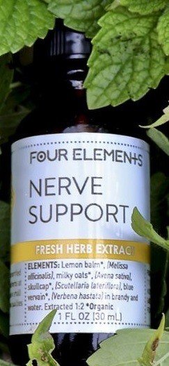 Four Elements Organic Herbals Nerve Support Herbal Tincture Blend 1 oz Liquid