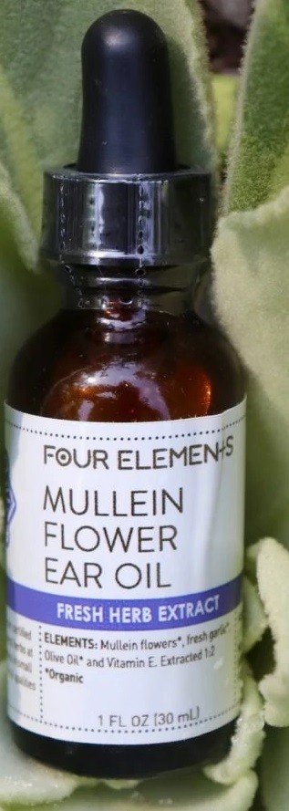 Four Elements Organic Herbals Mullein Flower Ear Oil 1 oz Liquid