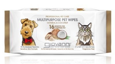 Giovanni Professional Pet Collection Multipurpose Wipe Oatmeal & Coconut 75 count Container