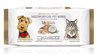 Giovanni Professional Pet Collection Multipurpose Wipe Oatmeal &amp; Coconut 75 count Container