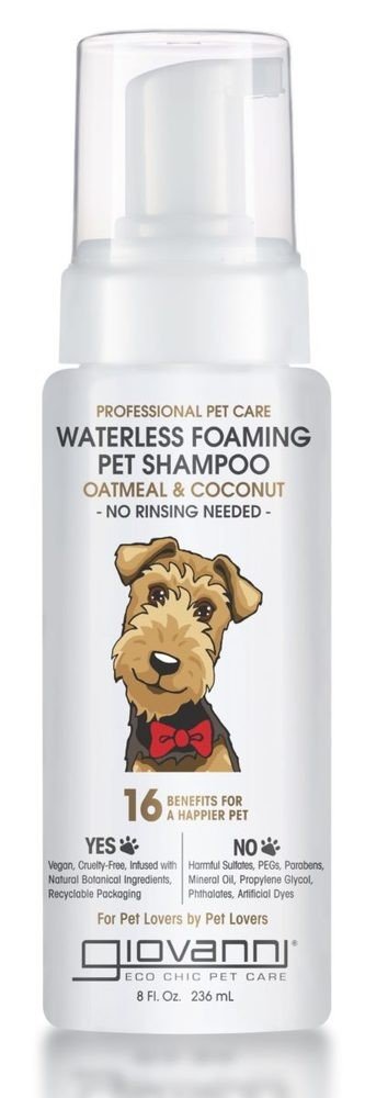 Giovanni Professional Pet Collection Waterless Foaming Shampoo Oatmeal &amp; Coconut 8 oz Liquid