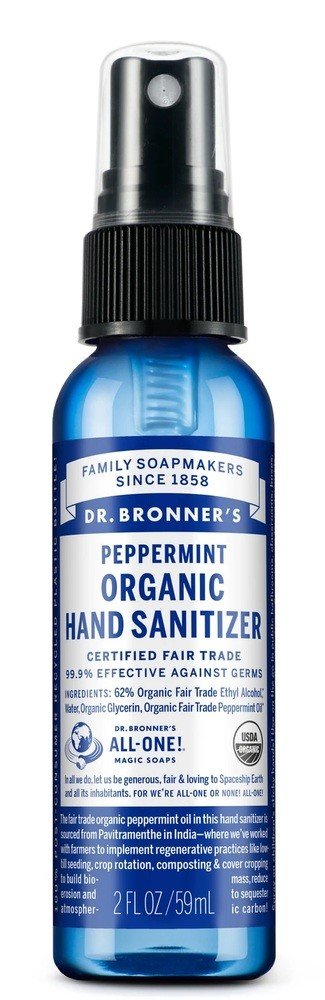 Dr. Bronner&#39;s Peppermint Hand Sanitizer 2 oz Liquid